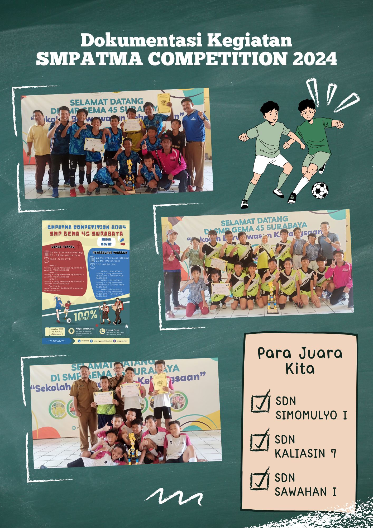 SMPATMA COMPETITION 2K24: Kemeriahan Ajang Lomba Futsal Antar SD Se-Kota Surabaya.